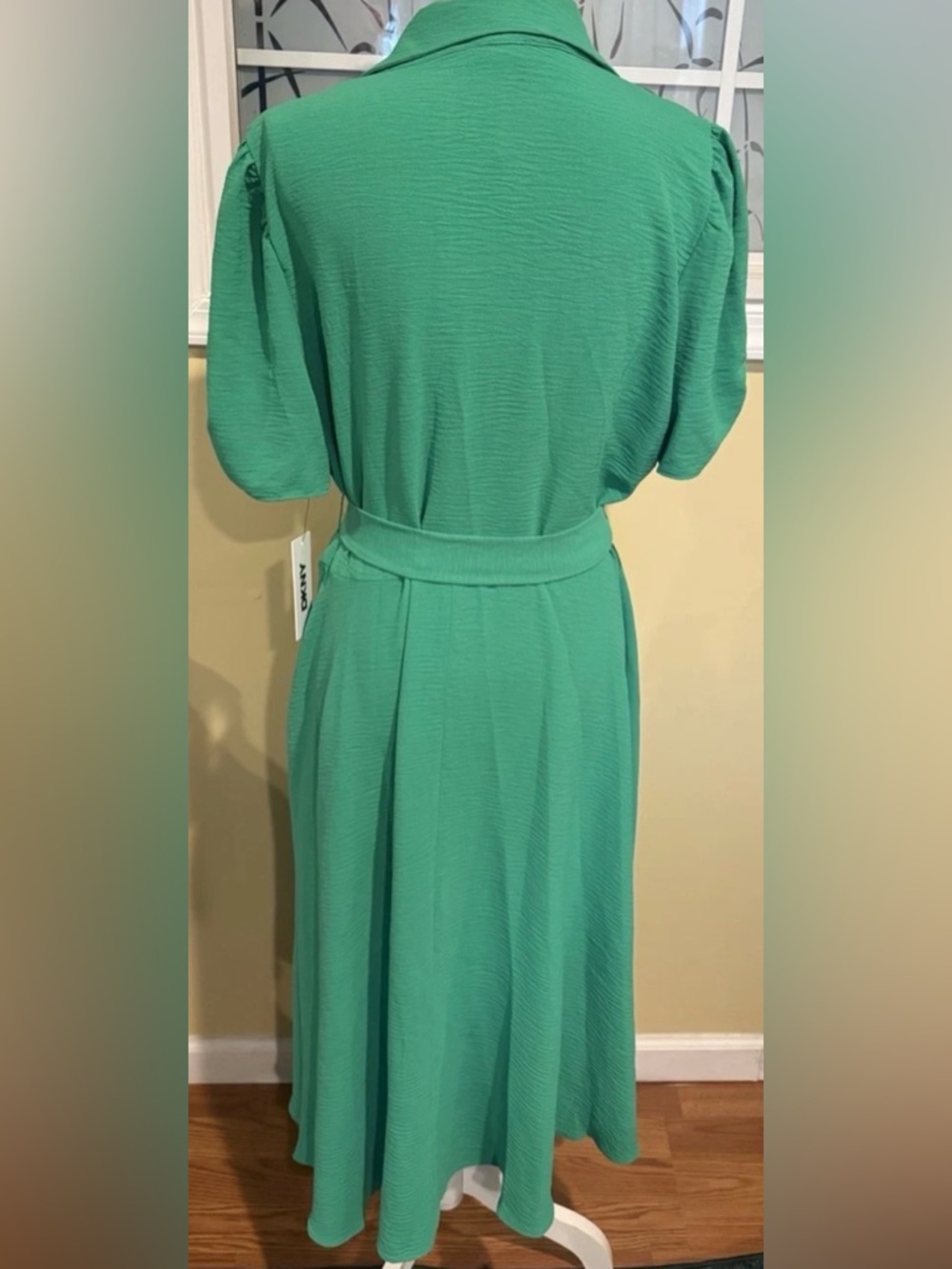 DKNY Green Belted V-Neck Women's Dress Size 16 - Picture 4 of 8